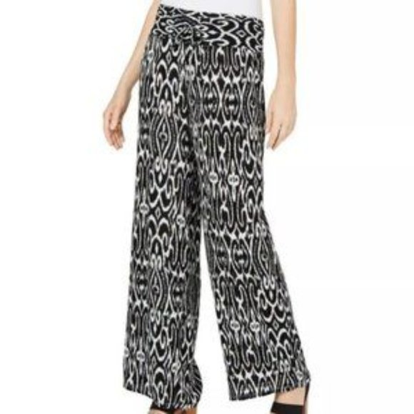 INC Printed Wide-Leg Pants Tribe DC NWT - Picture 1 of 3